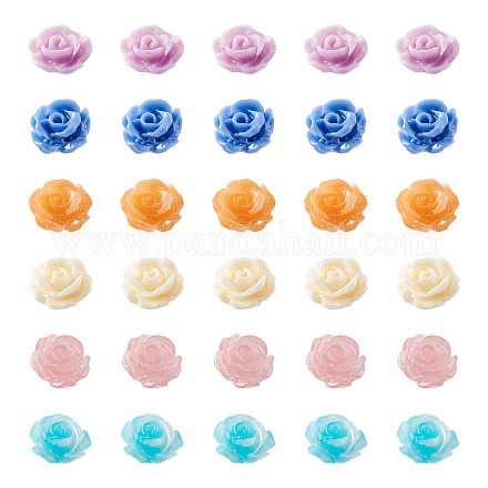 60 шт. 6-х цветные бусины-ракушки розового цвета BSHE-CW0001-01-1