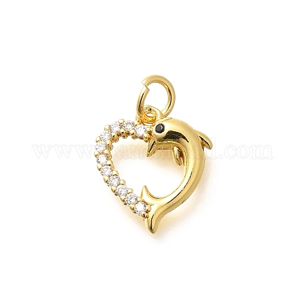 Латунные микропаве прозрачные кубические циркониевые подвески KK-Q040-03E-G-1