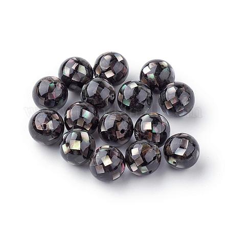 Perles de lèvre noire en coquillage naturel  SSHEL-Q298-14mm-10-1