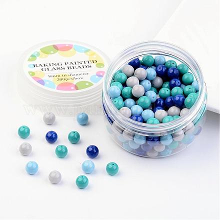 Kits de perles en verre HY-JP0002-8mm-03-1