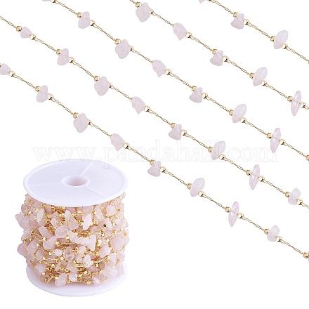 Perlenketten aus natürlichen Rosenquarzsplittern CHC-SZ0001-62L-1