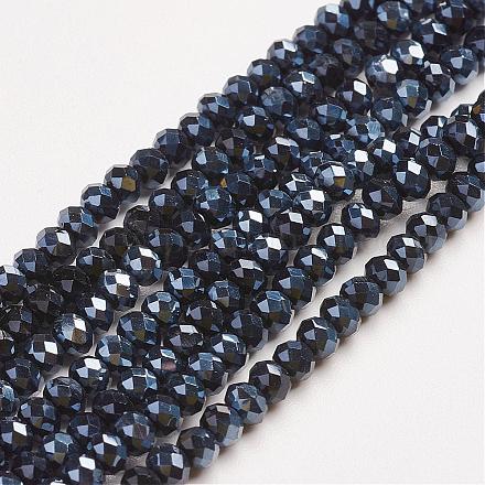 Chapelets de perles en verre électroplaqué EGLA-D020-3x2mm-35-1