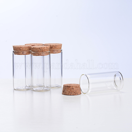 Botellas de corcho de vidrio pequeño vacío AJEW-WH0035-03-3x6cm-1