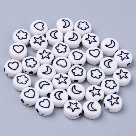 Perle acriliche bianche opache X-MACR-S273-45B-1