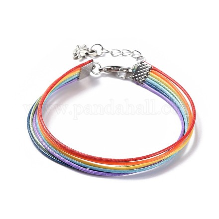 Bracelets multi-brins en corde de polyester ciré BJEW-JB04471-1