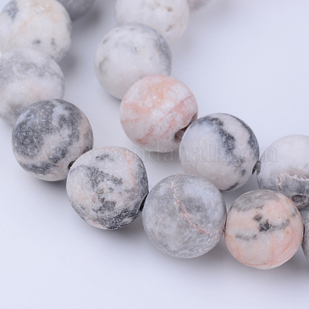Chapelets de perles en zèbre naturel X-G-Q462-6mm-03-1