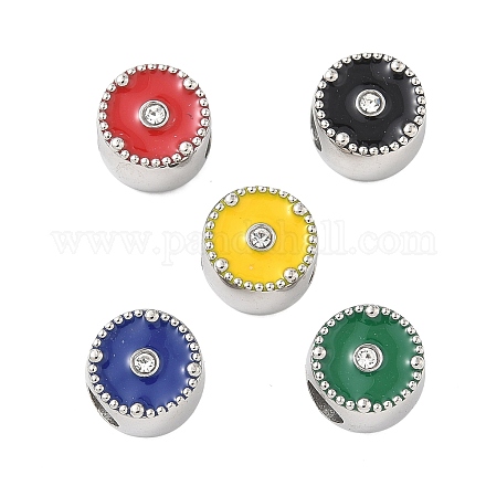 304 нержавеющая сталь эмаль с европейскими бусинами из стразов STAS-Z130-06P-1