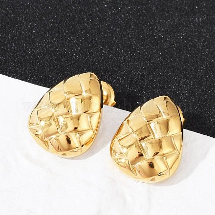 Серьги-гвоздики из нержавеющей стали 304 с текстурой EJEW-G423-28A-G-1