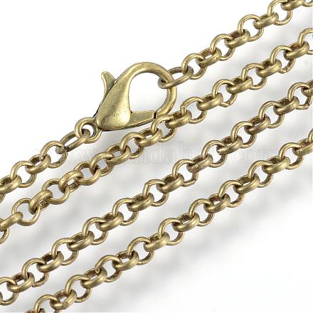 Eisen Rolo Ketten Halskette machen MAK-R015-60cm-AB-1
