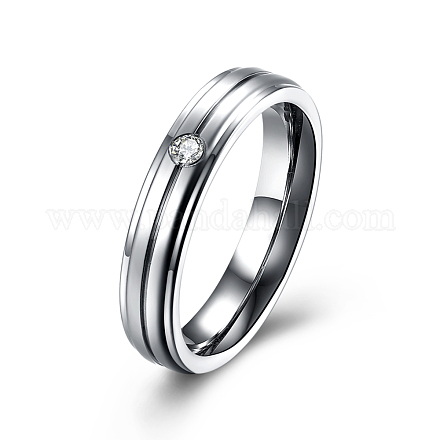 Regalos del día de san valentín anillos de pareja de circonita cúbica de acero titanio para mujer RJEW-BB16445-9P-1