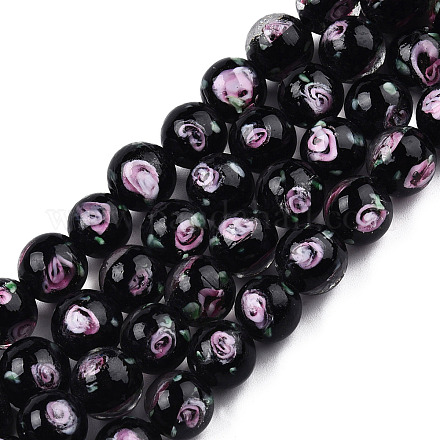 Chapelets de perles vernissées manuelles LAMP-N021-45A-1