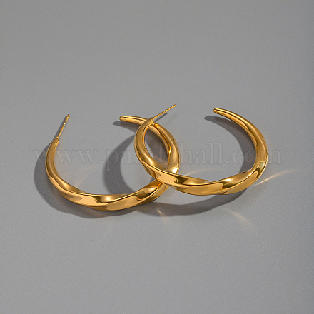 Серьги-гвоздики в форме буквы С из нержавеющей стали 304 MM1778-1