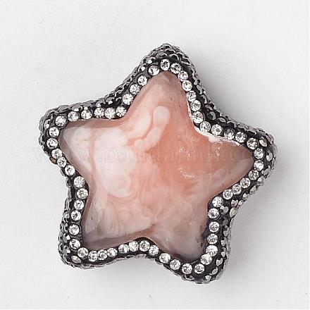 Estrella teñido abalorios de resina RESI-K004-C-02-1