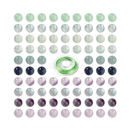 Fabricación de conjuntos de joyas de cuentas de fluorita natural diy DIY-LS0002-72-1