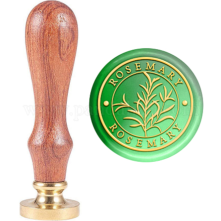 MAYJOYDIY Rosemary Wax Seal Stamp Vintage Botanical Series Seal Wax Stamp 30mm Brass Head Great for Cards Envelopes Letter Sealing Wine Packages for Bride AJEW-WH0184-1069-1
