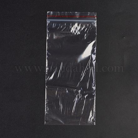 プラスチックジップロックバッグ  再封可能な包装袋  トップシール  セルフシールバッグ  長方形  レッド  18x8cm  片側の厚さ：1.3ミル（0.035mm） OPP-G001-A-8x18cm-1