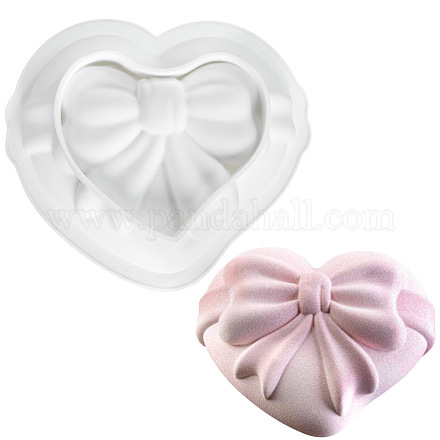 Food Grade Heart with Bowknot Mousse Cake Silicone Molds SIMO-PW0001-003A-1