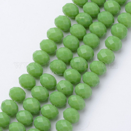 Faceted Solid Color Glass Rondelle Bead Strands GLAA-Q044-8mm-19-1