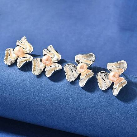 Натуральные жемчужные ушные шпильки EJEW-L099-04S-1