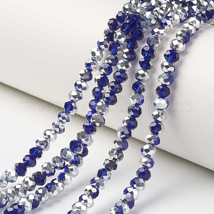Electroplate Transparent Glass Beads Strands EGLA-A034-T1mm-M09-1