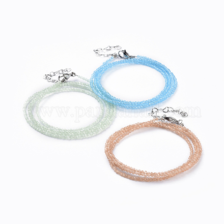 Katzenauge Perlen wickeln Armbänder BJEW-JB04397-1