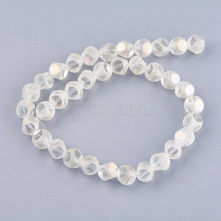 Chapelets de perles en verre électroplaqué LAMP-K029-03A-1