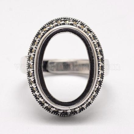 Verstellbare Thai 925 Sterling Silber Fingerring Komponenten STER-L051-009AS-1