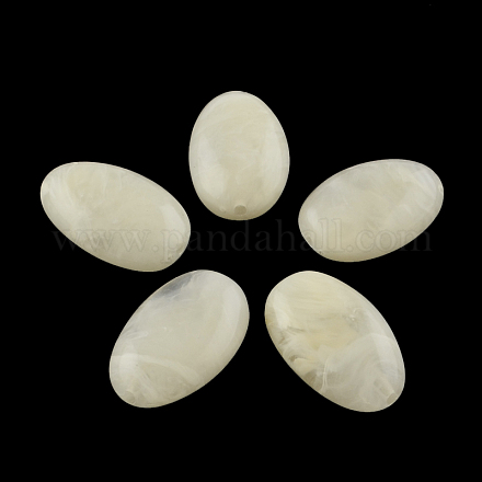 Perles acryliques ovales d'imitation pierre précieuse OACR-R033B-31-1