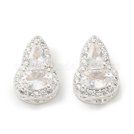 Латунные микро проложить кубического циркония бусы KK-B142-08S-01-1