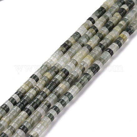 Brins de perles de jaspe ligne verte naturelle G-P468-12-1