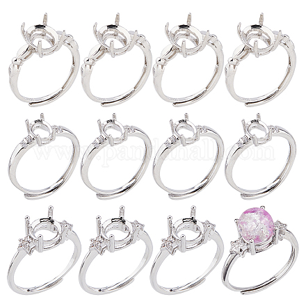 12 шт. 4-х стилевые латунные регулируемые кольца FIND-HS0001-77-1