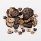 Coconut Buttons, Mixed Style, Coffee, 9~38x10~38x3~5mm, Hole: 1~4mm