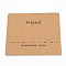Paper Necklace Display Cards, Square, Friend, Word, 8x8x0.04cm