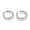 Non-Tarnish 201 Stainless Steel Clip-on Earrings, Hypoallergenic Earrings, Ring, Stainless Steel Color, 19x2.5mm