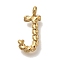 PVD Vacuum Plating 304 Stainless Steel Pendants, Real 18K Gold Plated, Letter Charm, Letter J, 15x7.5x3mm, Hole: 1.8mm
