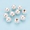 Textured 925 Sterling Silver Beads, Round, Silver, 6mm, Hole: 1.6mm