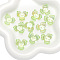 30Pcs Transparent Acrylic Beads, Flower, Pale Green, 22mm, Hole: 1mm