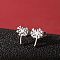 201 Stainless Steel Stud Earrings, Dandelion, Stainless Steel Color, 12x8mm