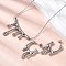 304 Stainless Steel Jewelry Sets, including Pendant Necklace and Stud Earrings, Stainless Steel Color, Necklace: 17.80 inch(45.2cm)