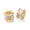 Brass Micro Pave Cubic Zirconia European Spacer Beads, Column, Rack Plating, Long-Lasting Plated, Golden, 11x6mm, Hole: 5mm