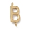 304 Stainless Steel Letter Connector Charms, Real 14K Gold Plated, Letter B, 12x4.5x2mm, Hole: 1.2mm