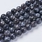 Natural Larvikite Beads Strands, Faceted, Round, 8mm, Hole: 1mm, about 47~48pcs/strand, 14.8~15 inch