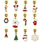 12Pcs Tibetan Style Alloy Pendant, with Enamel, Christmas Theme Charms, Antique Golden, 22~34mm