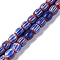 Handmade Lampwork Beads Strands, Rarrel, Royal Blue, 6x6mm, Hole: 1mm, about 63pcs/strand, 15.16''(38.5cm)