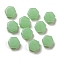 Acrylic Beads, 2-Hole, Hexagon, Dark Sea Green, 9x10x4.5mm, Hole: 1.2mm