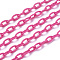ABS Plastic Cable Chains, Oval, Camellia, 13x7~7.5x2mm, about 15.35~15.74 inch(39~40cm)/strand