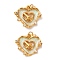 304 Stainless Steel Enamel Pendants, with ABS Plastic Imitation Pearl and Rhinestone & Jump Ring, Heart Charm, Ion Plating(IP), Real 18K Gold Plated, Honeydew, 16x18x3.5mm, Hole: 2.5mm