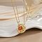 2Pcs Brass Pave Clear Zirconia Magnetic Couple Sun Moon Pendant Necklaces, Golden, 17.72 inch(45cm)