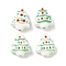 Handmade Porcelain Beads, Christmas Tree, Famille Rose Porcelain, White, 16~16.5x14.5~15x6.5~7mm, Hole: 1.8mm
