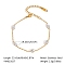 304 Stainless Steel Crystal Rhinestone Link Chain Anklets for Women, Real 18K Gold Plated, Horse Eye, 8-5/8 inch(22cm)